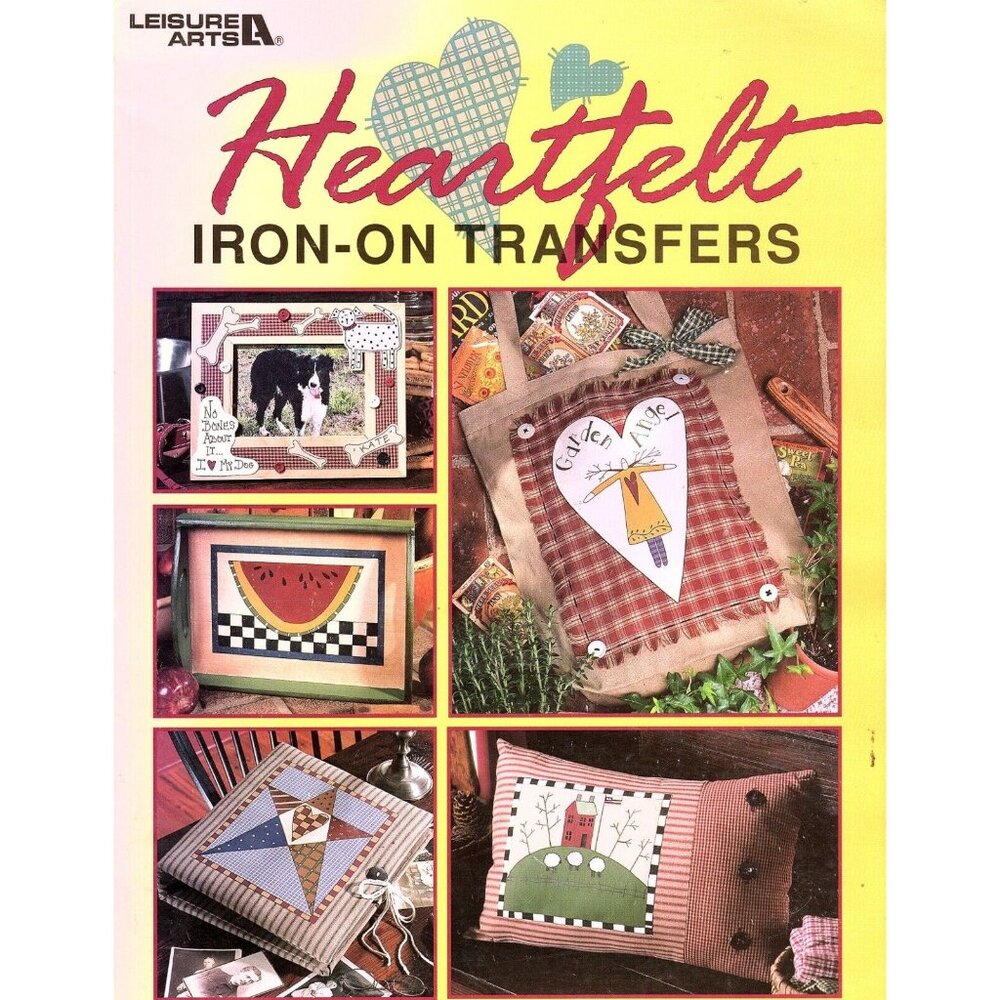 Vintage Leisure Arts Heartfelt Iron On Transfers Complete